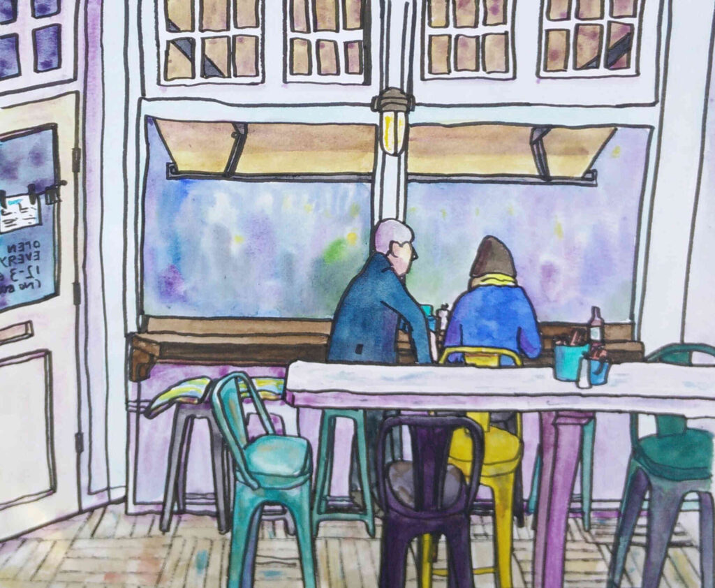 Mackerel Sky Café, Newlyn Naomi Davies Art